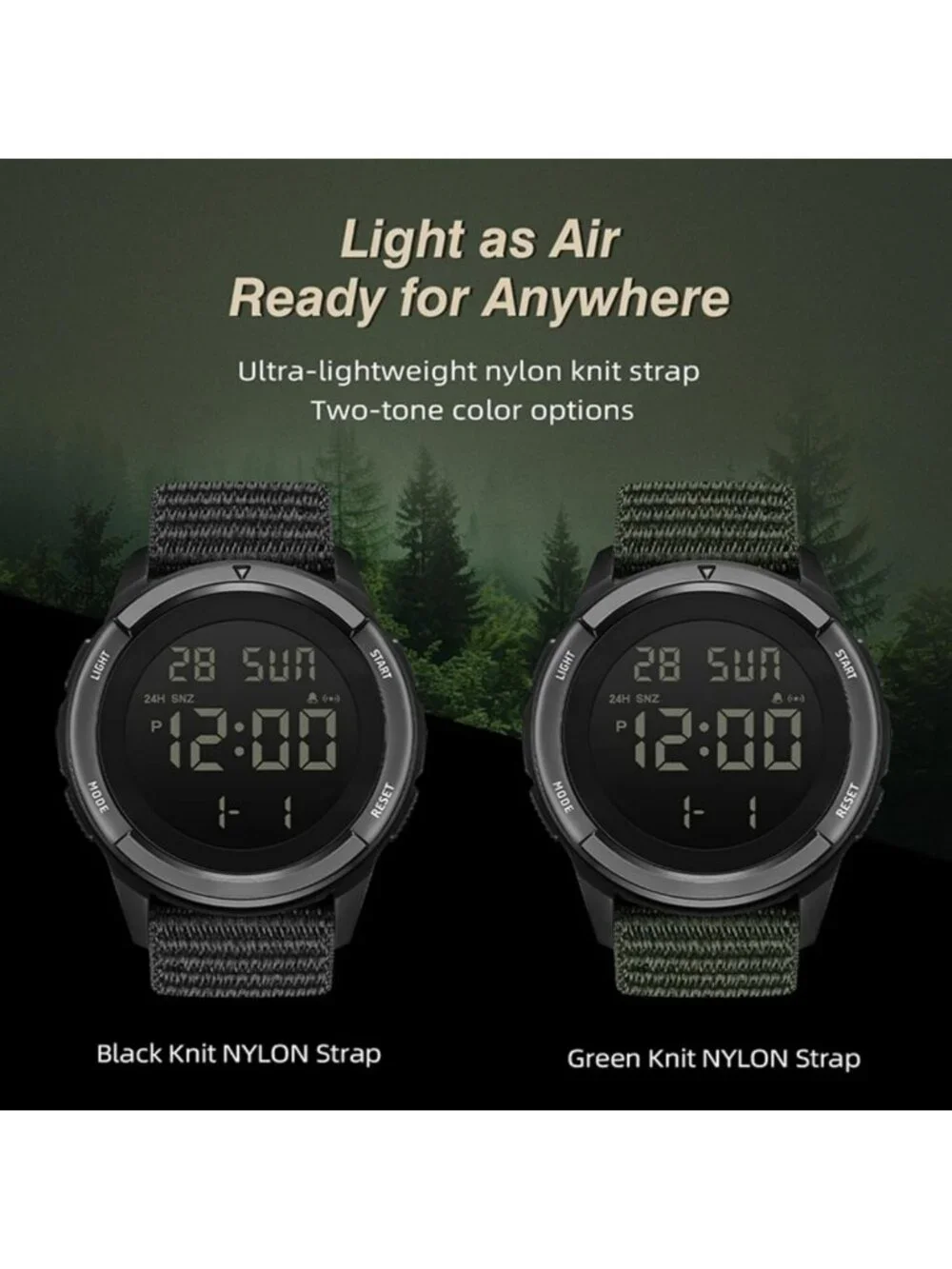 Tactical Waterproof Sports Watch for Men & Women | LED Backlight, Stopwatch